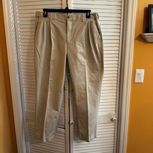Men's Cuffed 100% Cotton Tan Pants